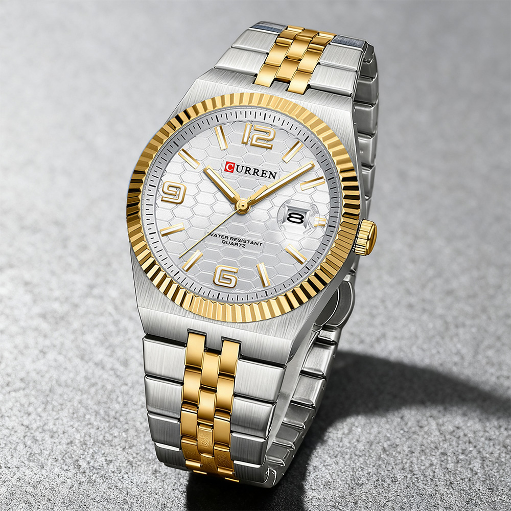 Luxury Watch Apple - CURREN Stylowy męski zegarek kwarcowy, dwukolorowa
