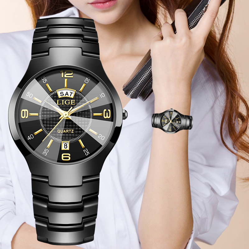 Luxury Watch Dial - Elegancki zegarek damski LIGE, luksusowy ceramiczny