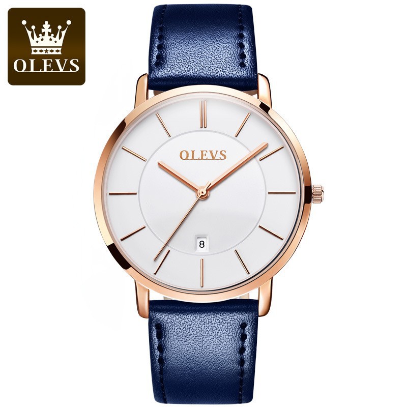 Luxury Watch Leather Strap - OLEVS Fashion Ultra cienkie zegarki damskie