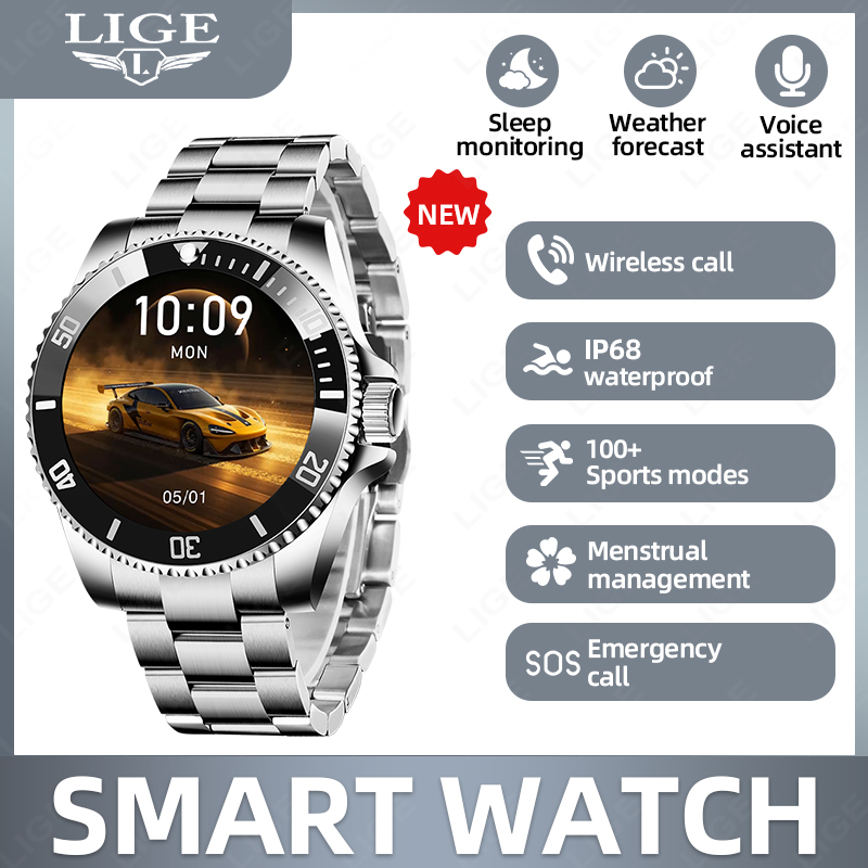 Luxury Watch Hd - LIGE Biznesowy Smartwatch Męski Luksusowy Sportowy