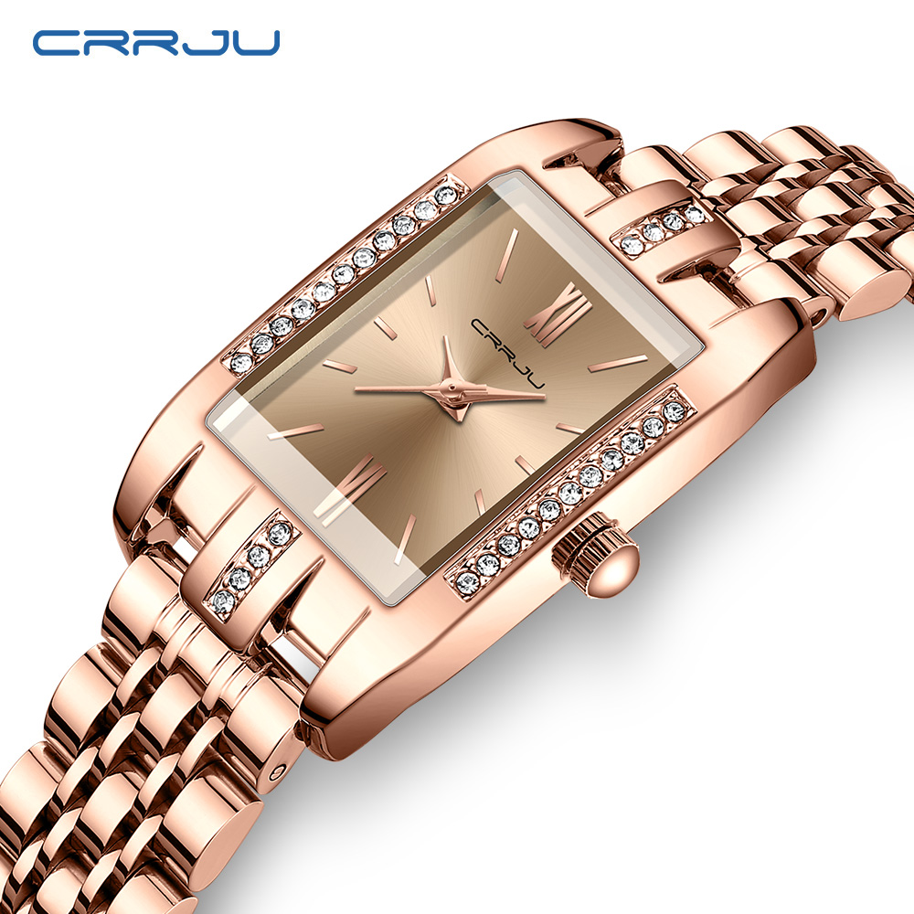 Luxury Watch Square - CRRJU marka luksusowy zegarek damski 2024,