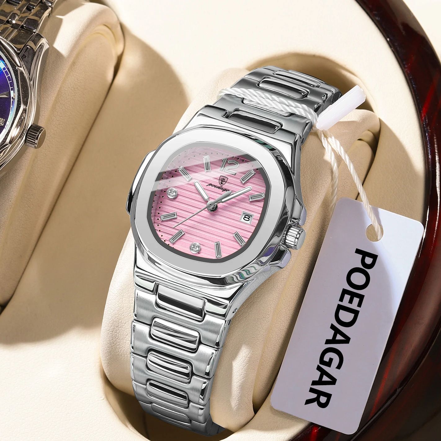 Luxury Watch Square - POEDAGAR Kwadratowy Zegarek Damski Modny Świecący