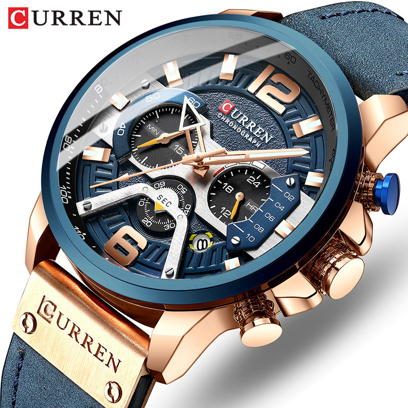 Luxury Watch Apple - CURREN nowy męski chronograf sportowy na