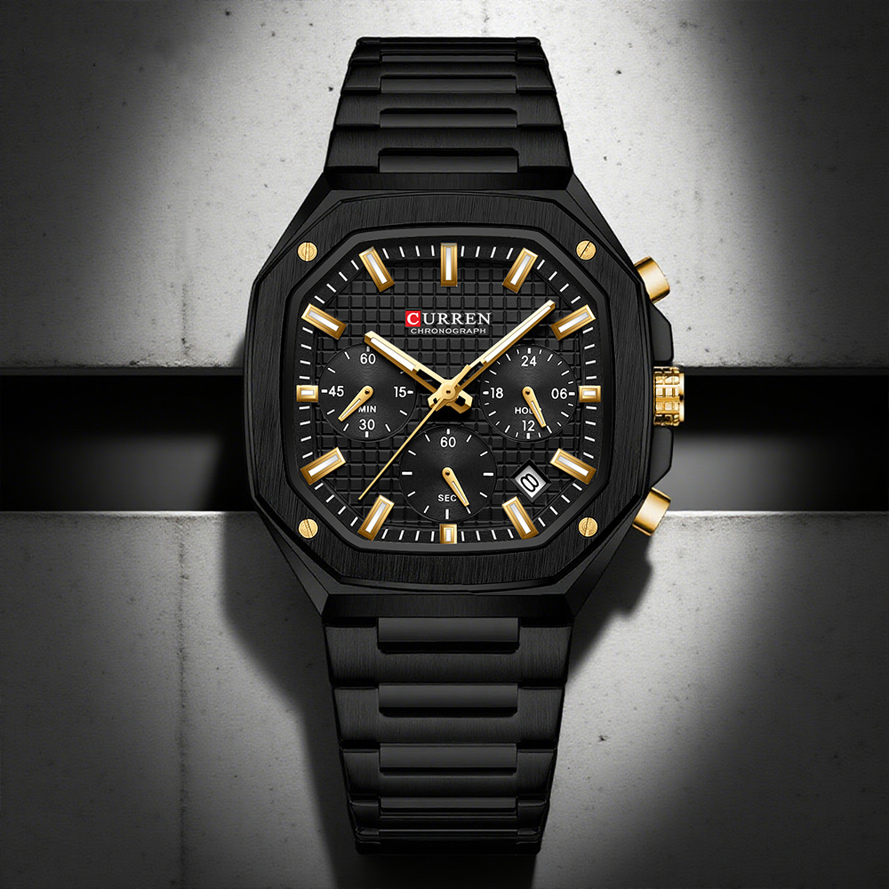 Luxury Watch Dial - CURREN Luksusowy kwadratowy zegarek chronograf dla