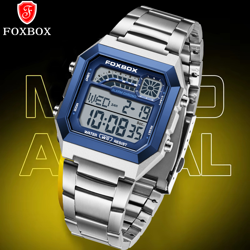 Luxury Watch Square - FOXBOX Modny Luksusowy Cyfrowy Zegarek Męski
