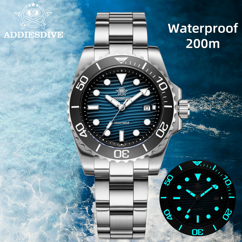 Luxury Watch Dial - ADDIESDIVE Męski Zegarek Kwarcowy 2115 z