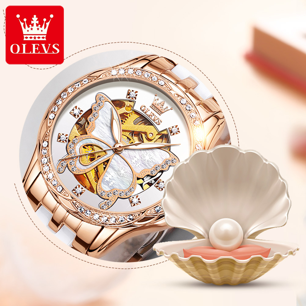 Luxury Watch Hd - OLEVS 6622 Luksusowy Damski Zegarek Automatyczny