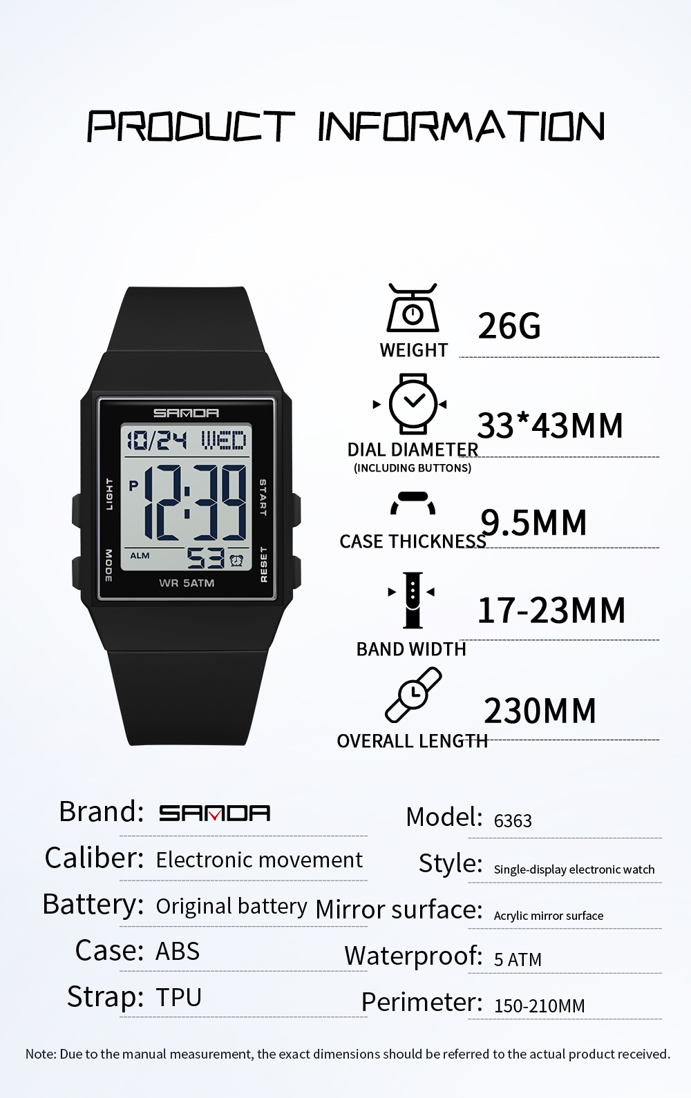 Zegarki cyfrowe SANDA dla stud – Luxury Watch Store recenzja i cena