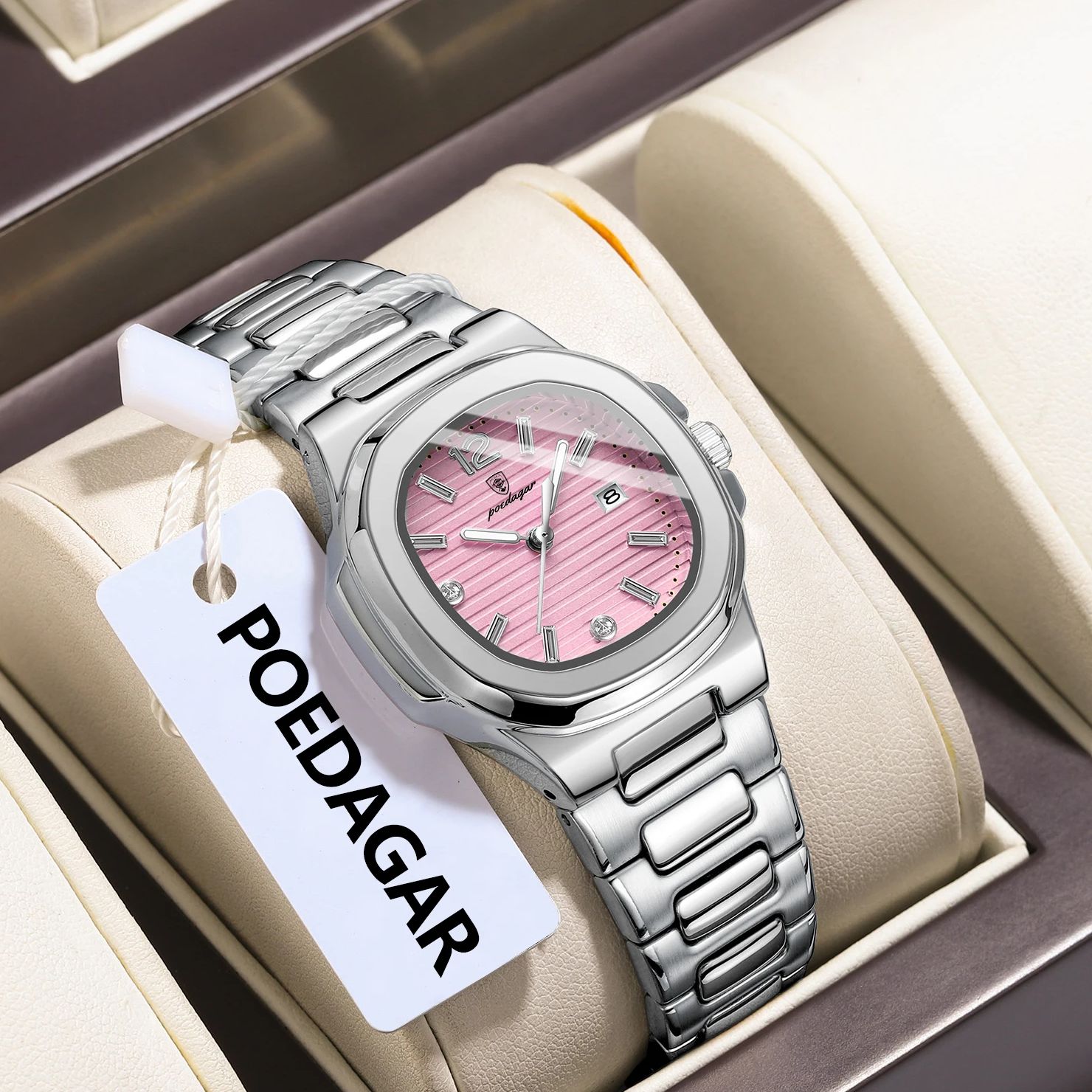 POEDAGAR Kwadratowy Zegarek Da – Luxury Watch Square recenzja i cena